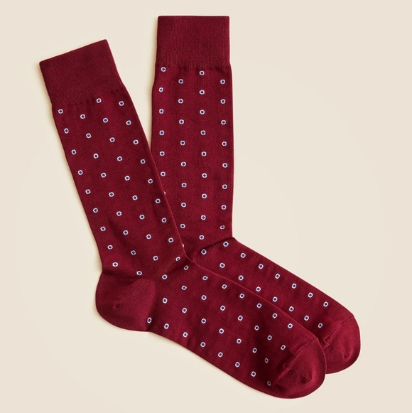 J. Crew Other - New Dotted Critter Socks, Aged Burgundy, One Size